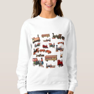 Toy Trains Colorful Trains Pattern Sweatshirt