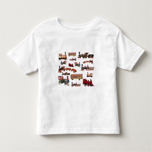 Toy Trains Colorful Trains Pattern Toddler T_shirt