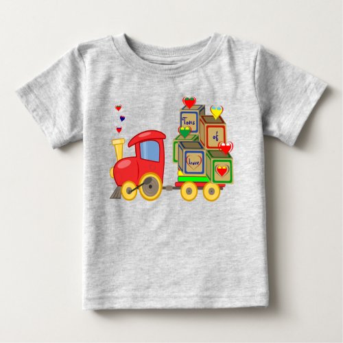 Toy Trucks Love Hearts Toddler Baby T_Shirt