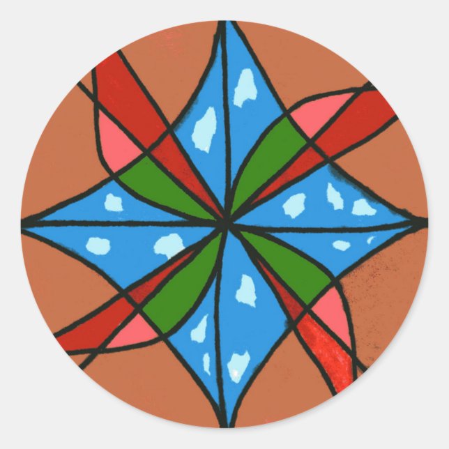 "Toy Windmill" Abstract Design Sticker (Front)