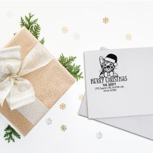 Toyger Cat Family Address Christmas  Rubber Stamp