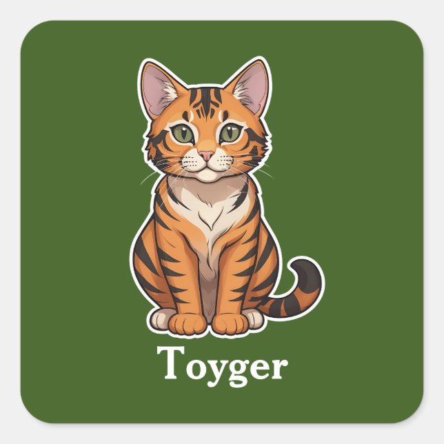 Toyger Square Sticker (Front)