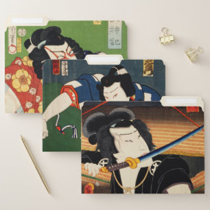 Toyohara Kunichika classic Japanese drawings File Folder