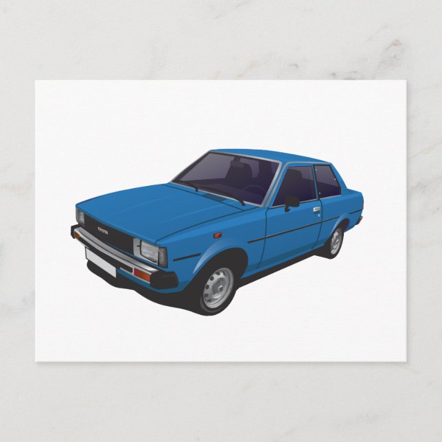 Toyota Corolla DX KE70 2-door blue Postcard (Front)