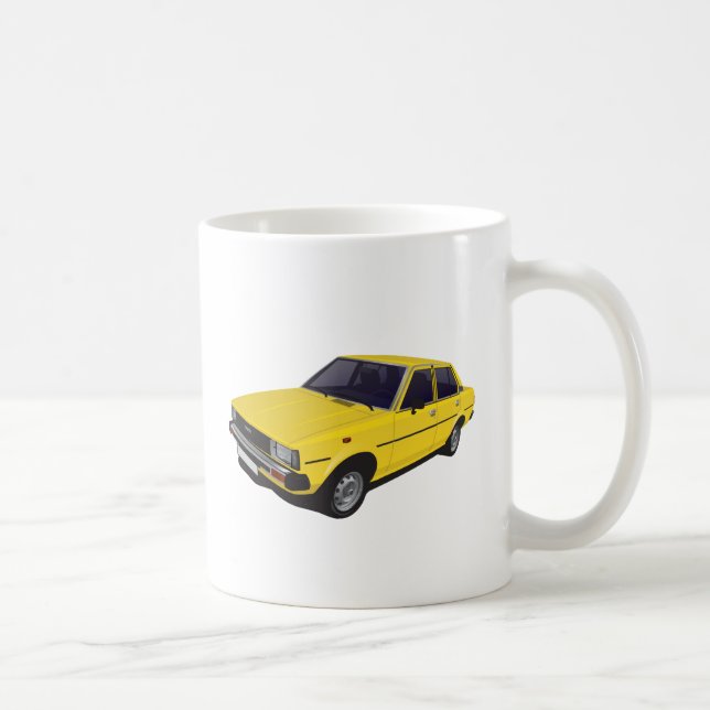 Toyota Corolla DX KE70 4-door yellow Coffee Mug (Right)