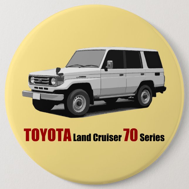 Toyota Land Cruiser 70 Series HZJ77 Pinback Button (Front)