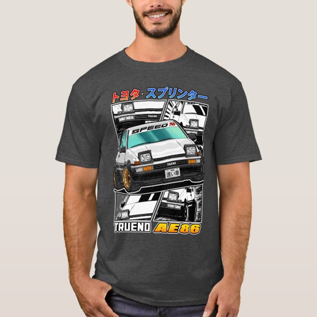 Toyota Sprinterrueno AE86 Street Racing friend fun T-Shirt (Front)
