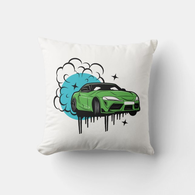Toyota Supra Throw Pillow (Front)