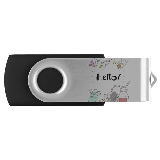 Toys Astronaut Rocket Planet Galaxy Alien Monster. Flash Drive (Front)