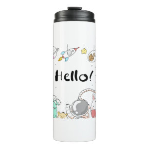 Toys Astronaut Rocket Planet Galaxy Alien Monster. Thermal Tumbler
