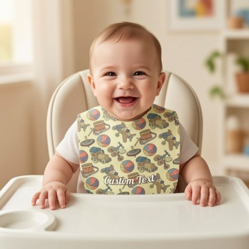Toys Icons Background Baby Bib