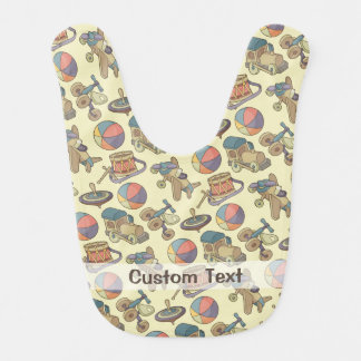Toys Icons Background Baby Bib