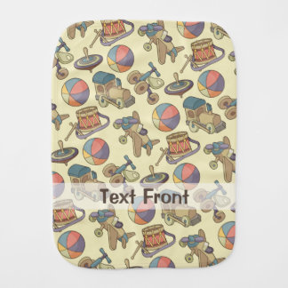 Toys Icons Background Baby Burp Cloth