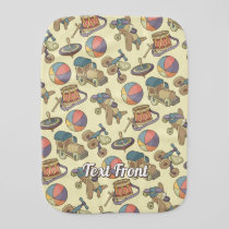 Toys Icons Background Baby Burp Cloth