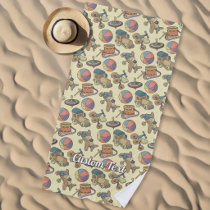 Toys Icons Background Beach Towel