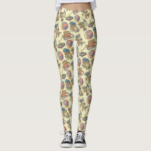 Toys Icons Background Leggings