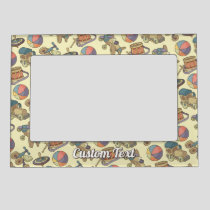 Toys Icons Background Magnetic Frame