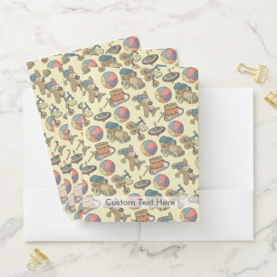 Toys Icons Background Pocket Folder