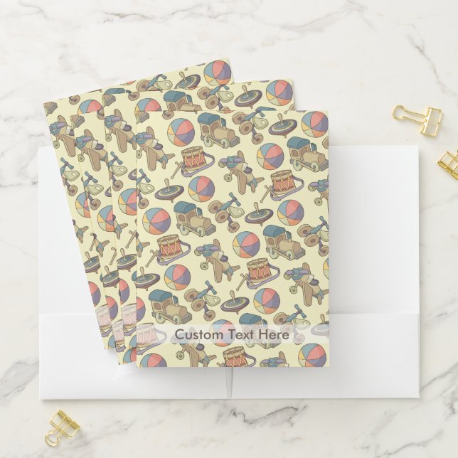Toys Icons Background Pocket Folder (In Situ)