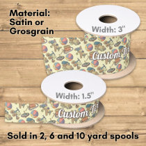 Toys Icons Background Satin Ribbon