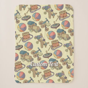 Toys Icons Background Sherpa Blanket