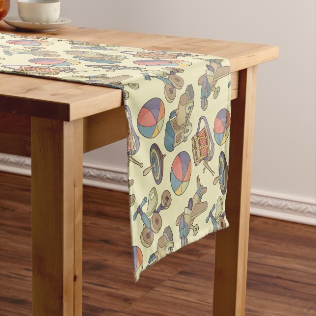 Toys Icons Background Short Table Runner (In Situ)