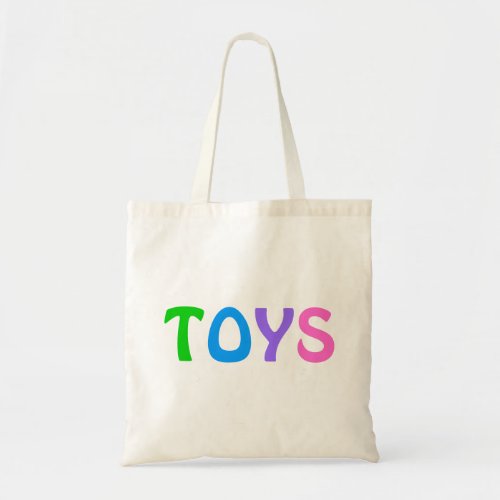 TOYS in Colorful Lettering on Tote Bag