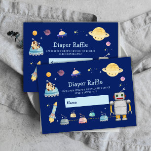 Toys Robot Outer Space Diaper Raffle Baby Shower Enclosure Card