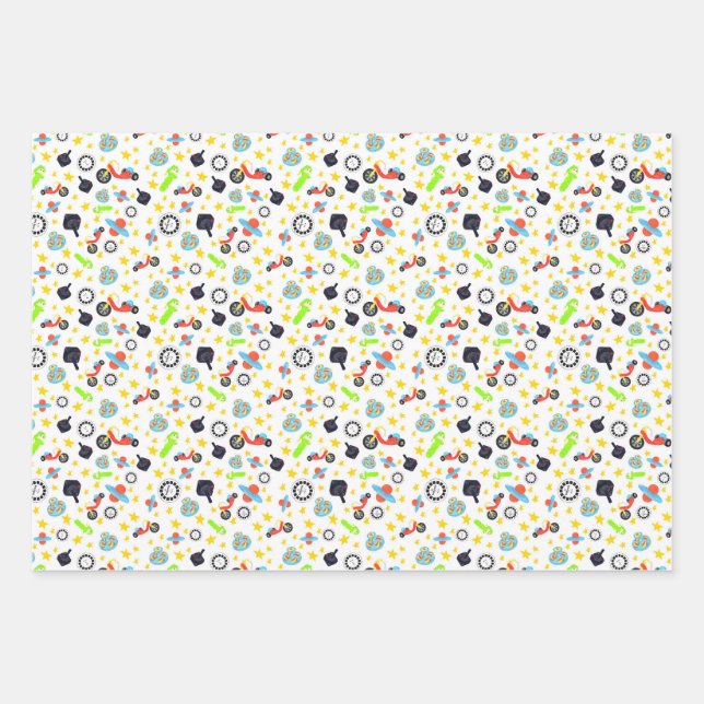 Toys, Stars and Stripes  Wrapping Paper Sheets (Front)