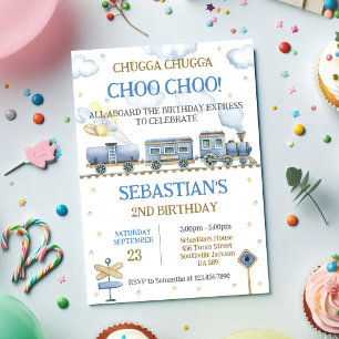 Toys Train Kids Birthday Invitation