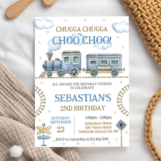 Toys Train Kids Birthday Invitation (Creator Uploaded)