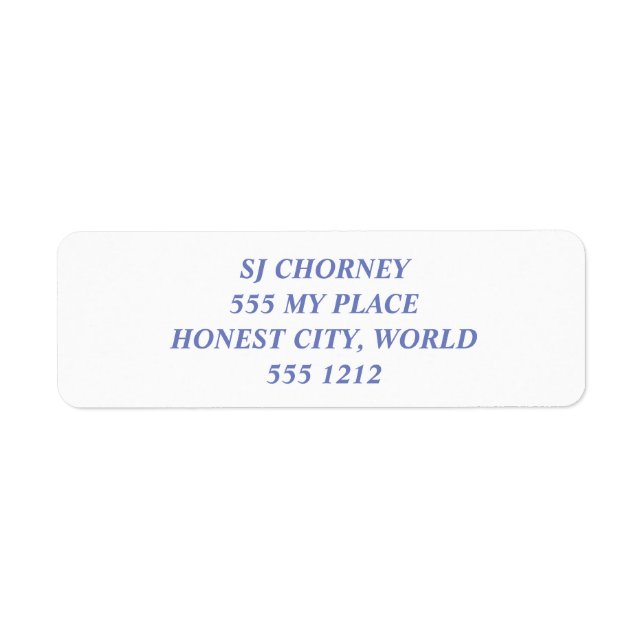 TP RETURN ADDRESS LABELS (Front)