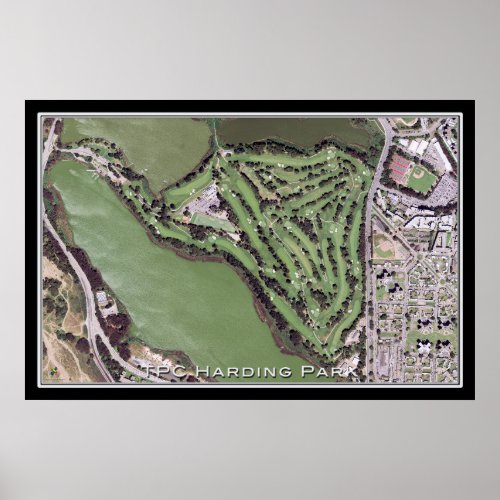 TPC Harding Park Golf Course Satellite Map Poster