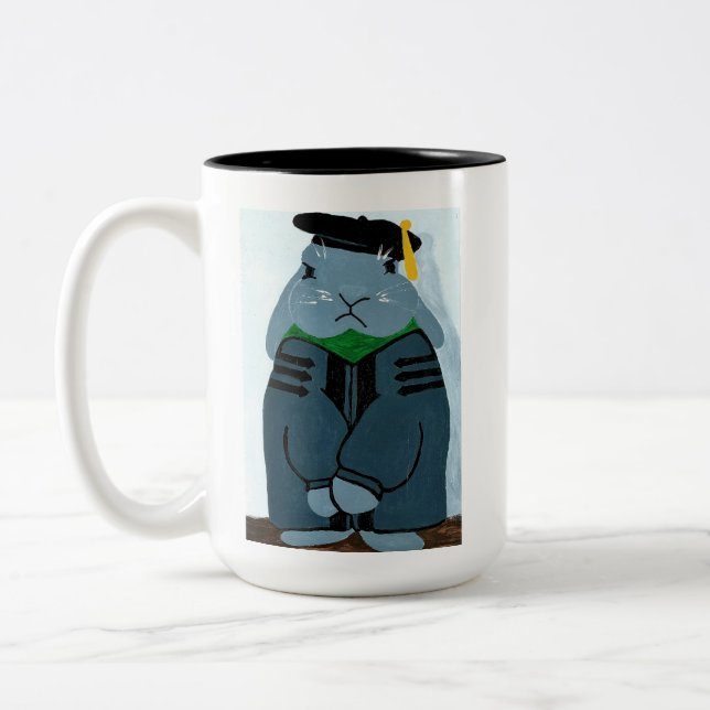 TPIO Grumpy Graduation PhD Rabbit Mug  (Left)