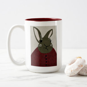 TPIO "That book is overdue" Librarian Bunny Two-Tone Coffee Mug
