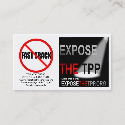TPP and Fast Track Business/Info Cards with Links Business Cards