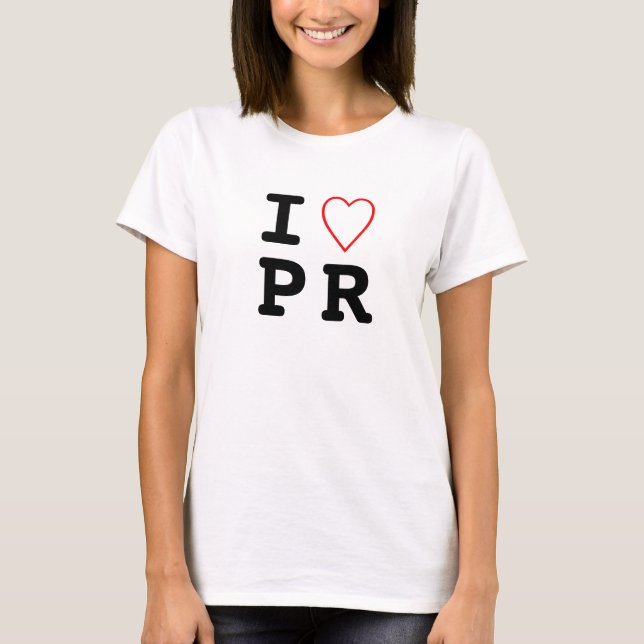 TPR girly tee "I heart PR" (Front)