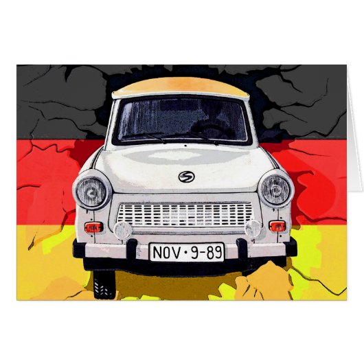 Trabant Car and German Flag, Berlin Wall (Front Horizontal)