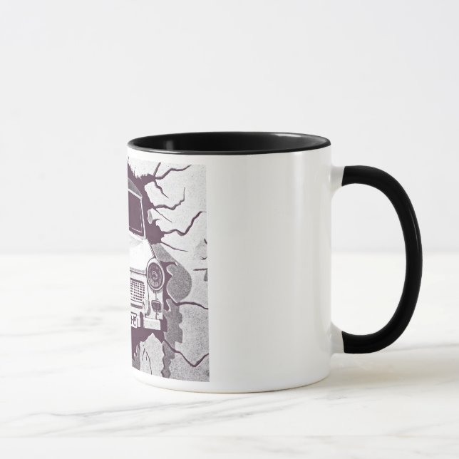Trabant Car , Black & White, Berlin Wall (1) Mug (Right)