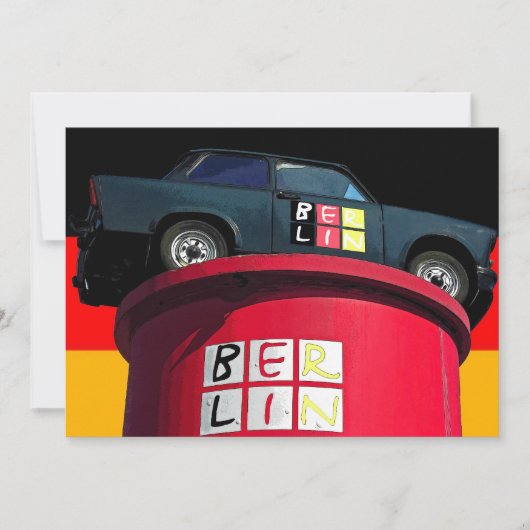 Trabant Car , German Flag, Berlin Logo (Front)