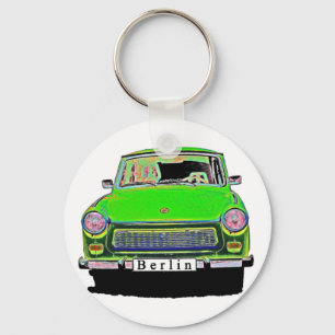 Trabant Car in Green, Berlin Keychain