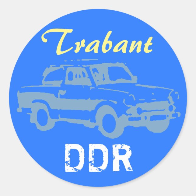 trabant design classic round sticker (Front)