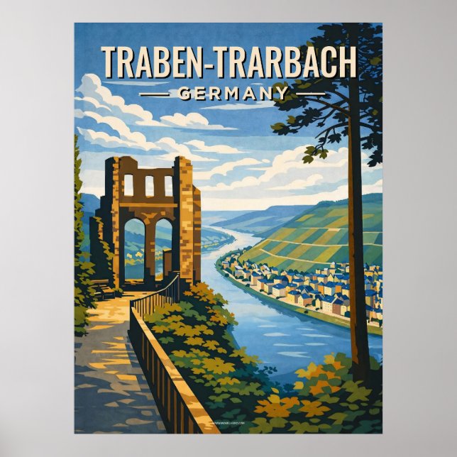 Traben-Trarbach Vintage Travel  Poster (Front)