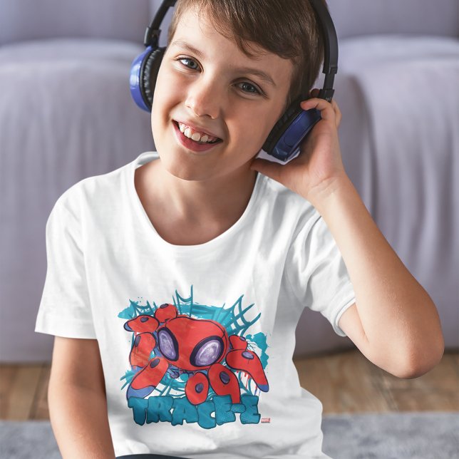 TRACE-E Character Sketch Graphic T-Shirt (Kid wearing shirt)