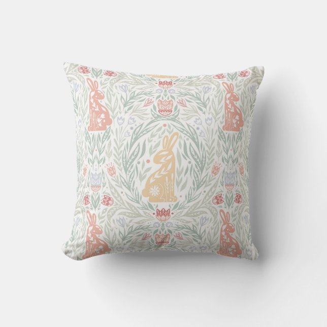 Tracery Easter Throw Pillow (Front)