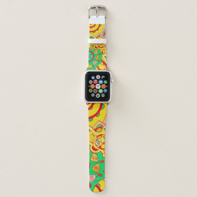 Tracery seamless pattern. Mehndi design. Ethnic co Apple Watch Band (Front)