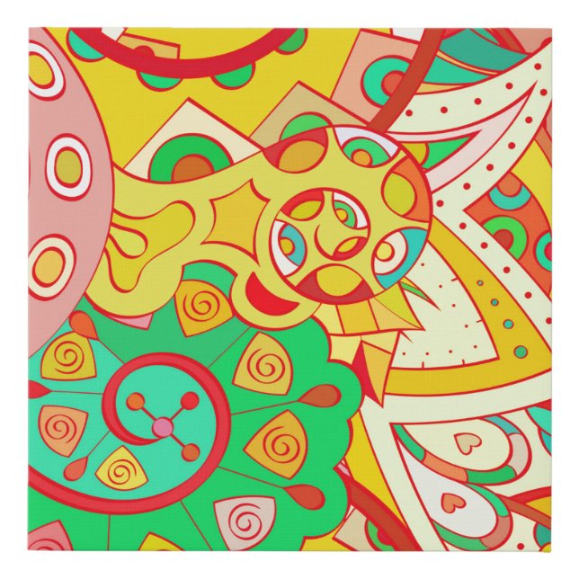 Tracery seamless pattern. Mehndi design. Ethnic co Faux Canvas Print (Front)