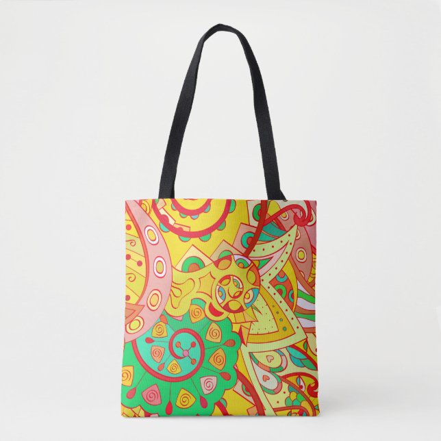 Tracery seamless pattern. Mehndi design. Ethnic co Tote Bag (Front)