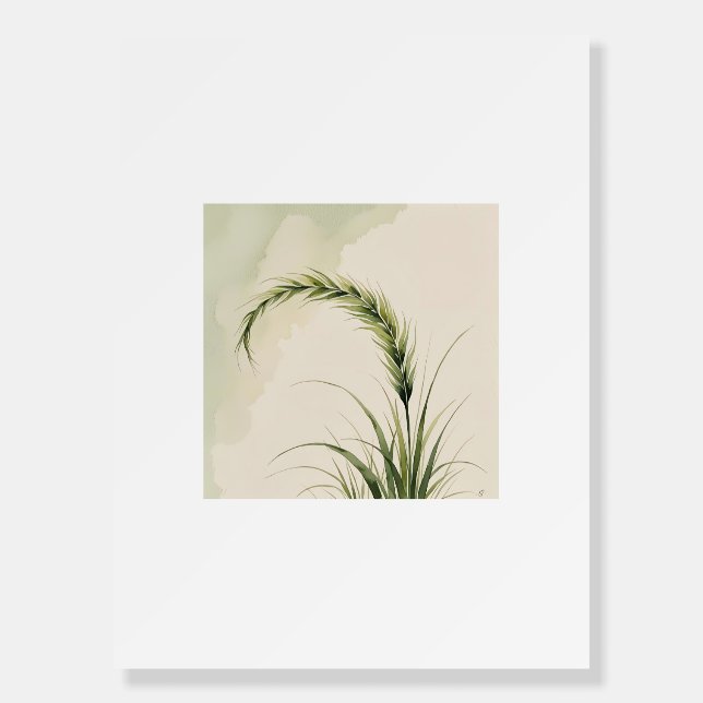 Traces of Wind – Elegant Minimalist Grass Wall Art Foam Board (Front)