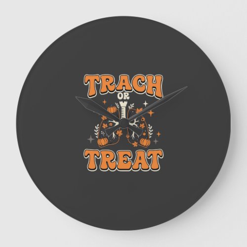 Trach or Treat Halloween Respiratory Design Large Clock